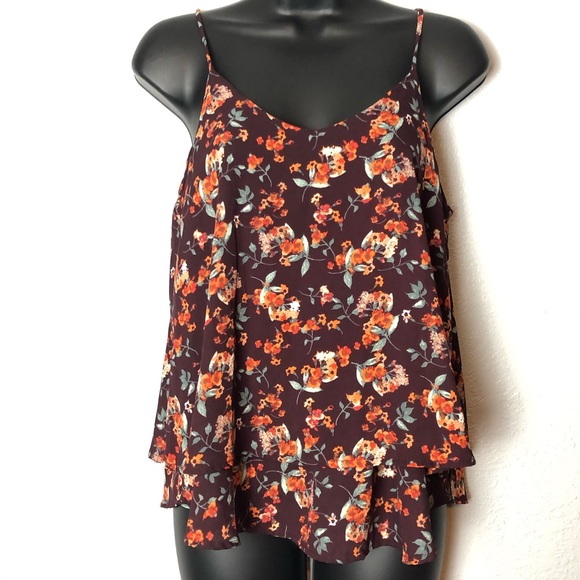 Peach Love California Tops - PEACH LOVE California Runway Seven floral shirt S